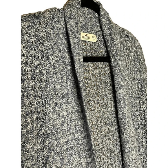 Hollister Women's Long Blue Knit Sweater Size XS/S Poncho Arms Cotton Blend - Picture 3 of 8